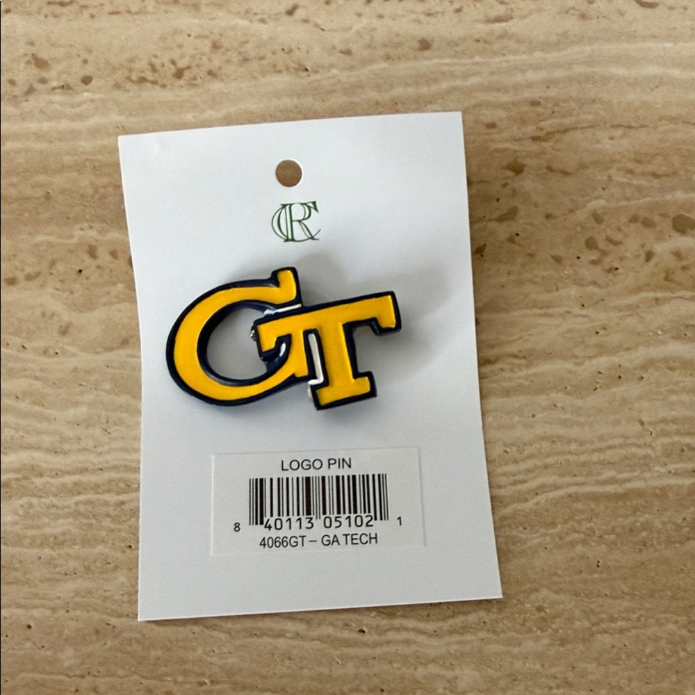 Six Georgia Tech Yellow and Black Logo Pins